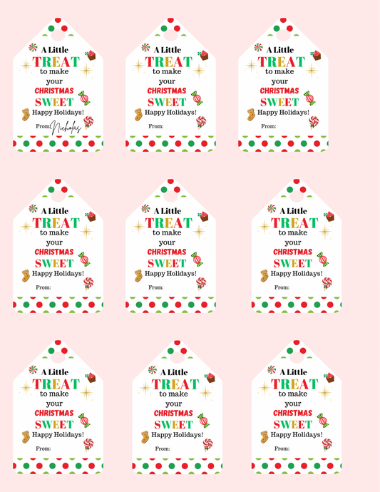 Christmas sweet treat tag