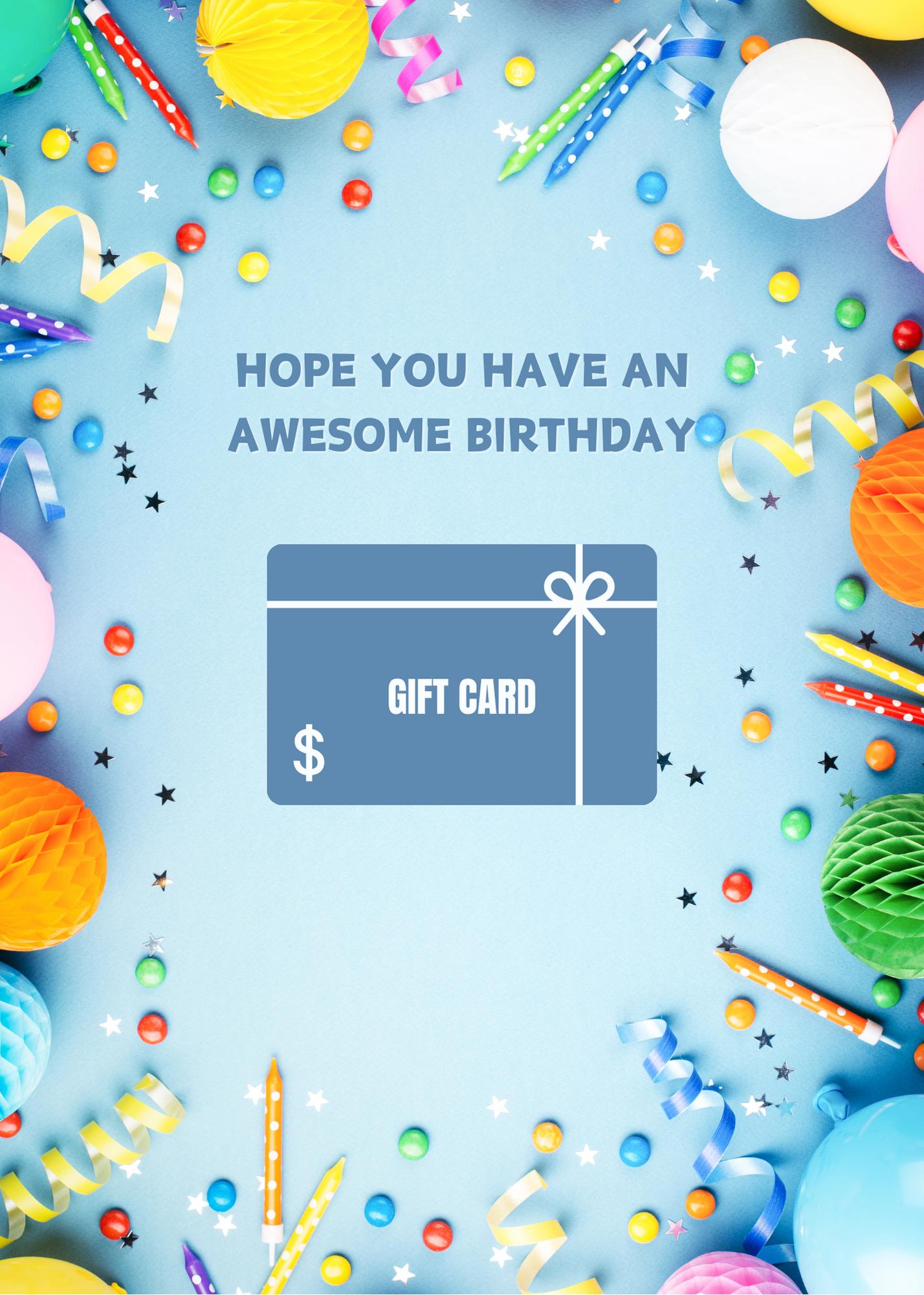 Happy Birthday Gift Card Book- Blue