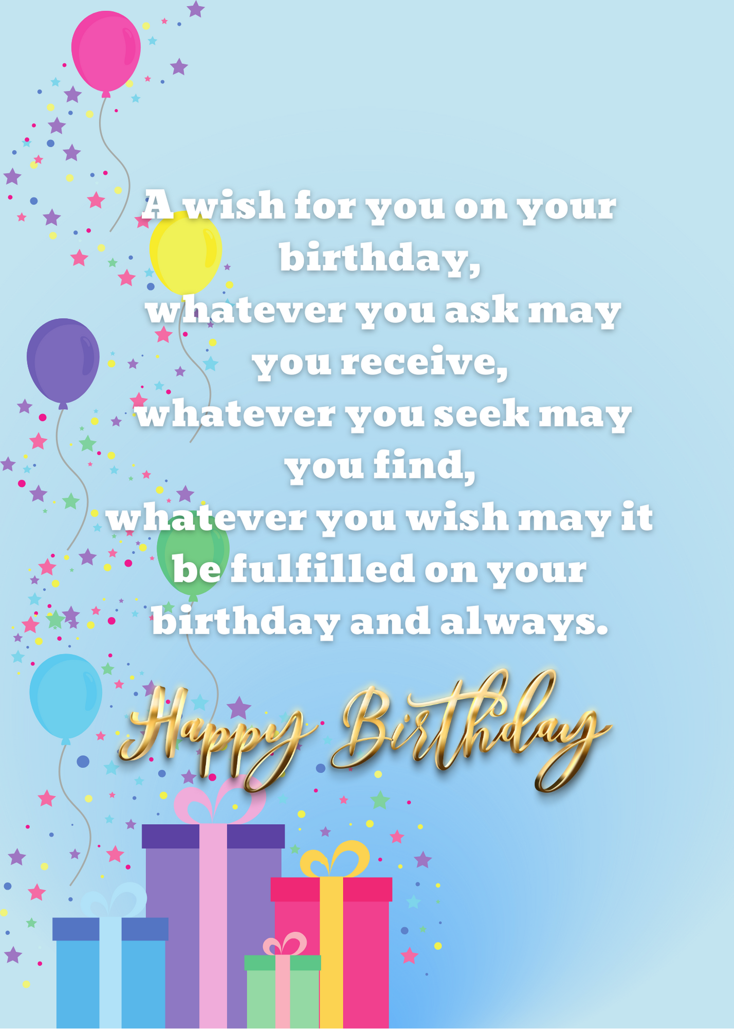 Happy Birthday Gift Card Book- Blue