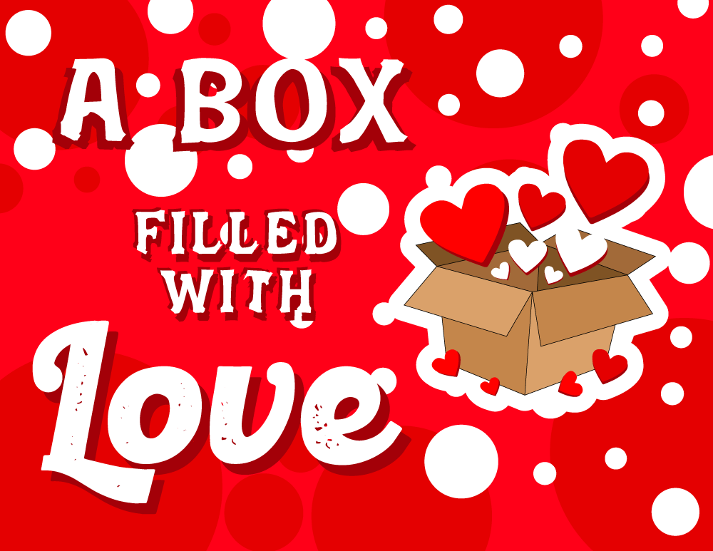 Love In Box -box flap Digital file