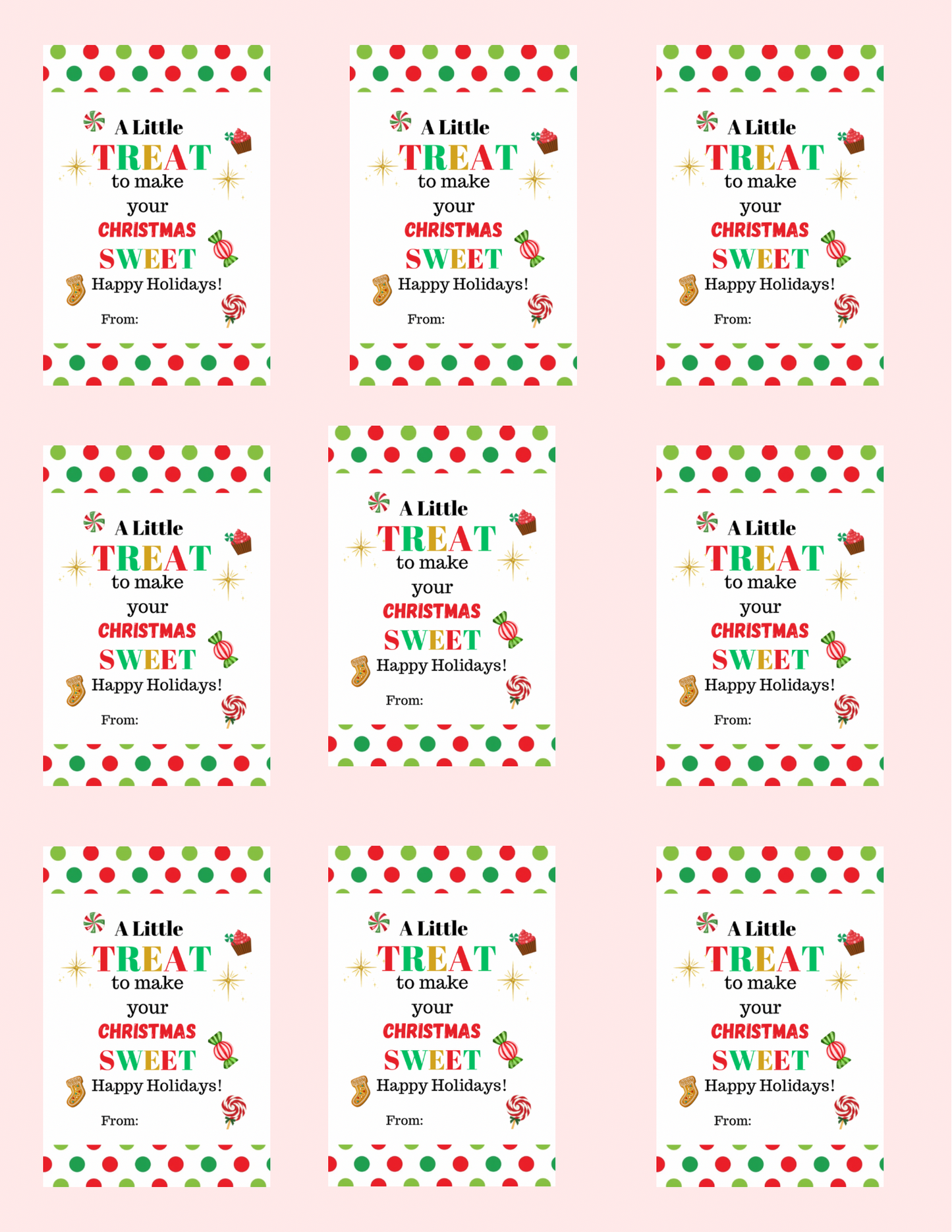 Christmas sweet treat tag