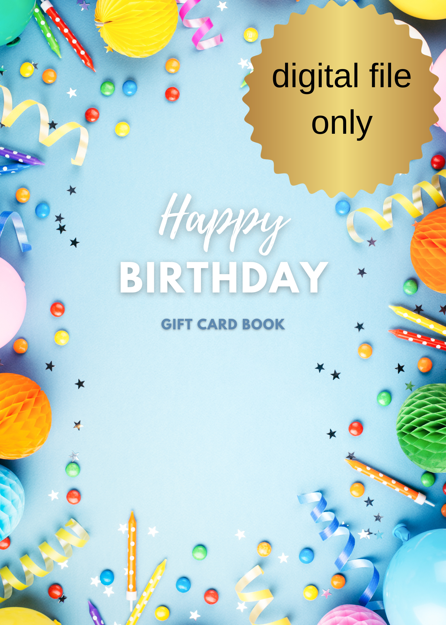 Happy Birthday Gift Card Book- Blue