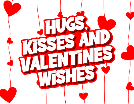 Hugs, Kisses & valentines wishes box flap-digital file