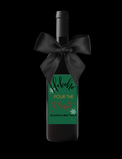 HO HO HO POUR THE MERLOT WINE LABEL